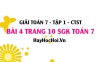 Giải bài 4 trang 10 Toán 7 Tập 1 SGK Chân trời sáng tạo